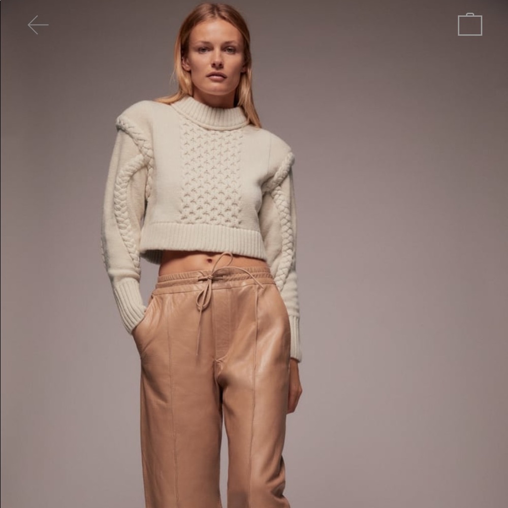 Zara cropped bold shoulder sweater